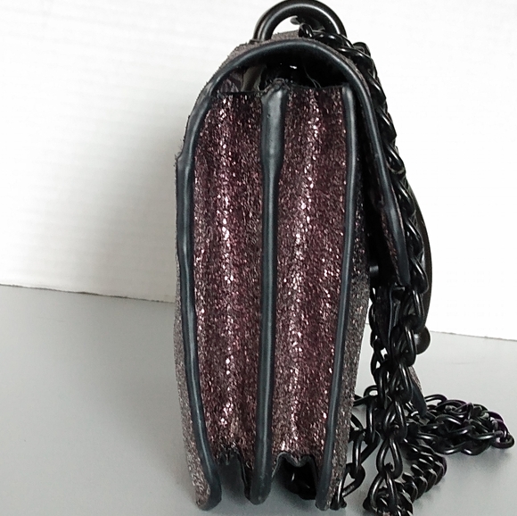 Steve Madden Grey Glitter Steel Chain Crossbody Bag - Picture 4 of 13